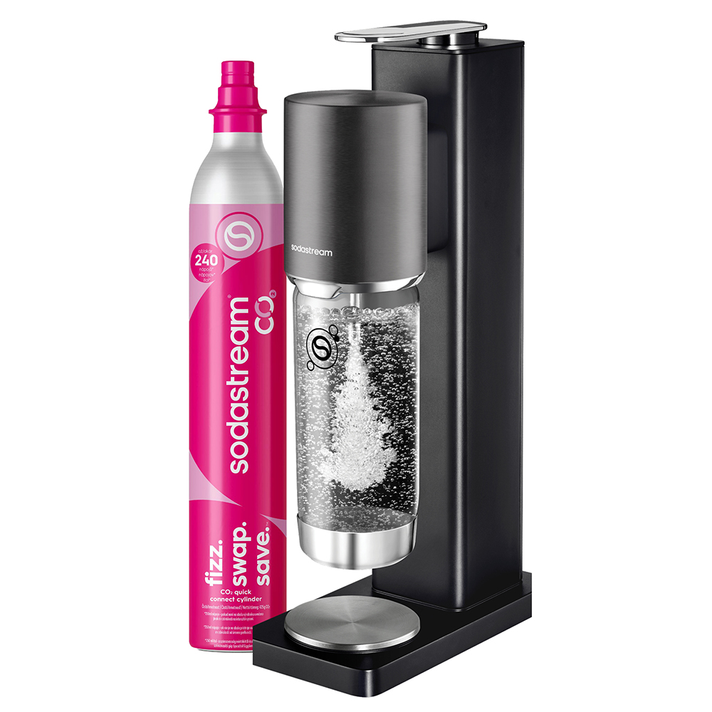 SodaStream FRESH PLUS BLACK Výrobník domácí perlivé vody 1x,  Výrobník perlivé vody FRESH PLUS, 1x,  Bombička CO₂ se systémem QuickConnect, 1x,